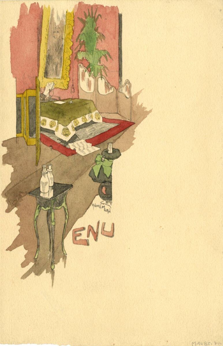 Menu, André Milan, 1er quart 20e siècle