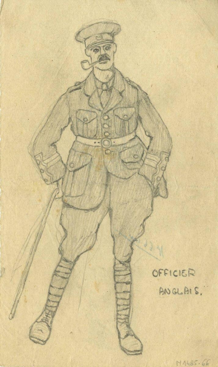 Officier anglais (titre inscrit), André Milan, 1er quart 20e siècle