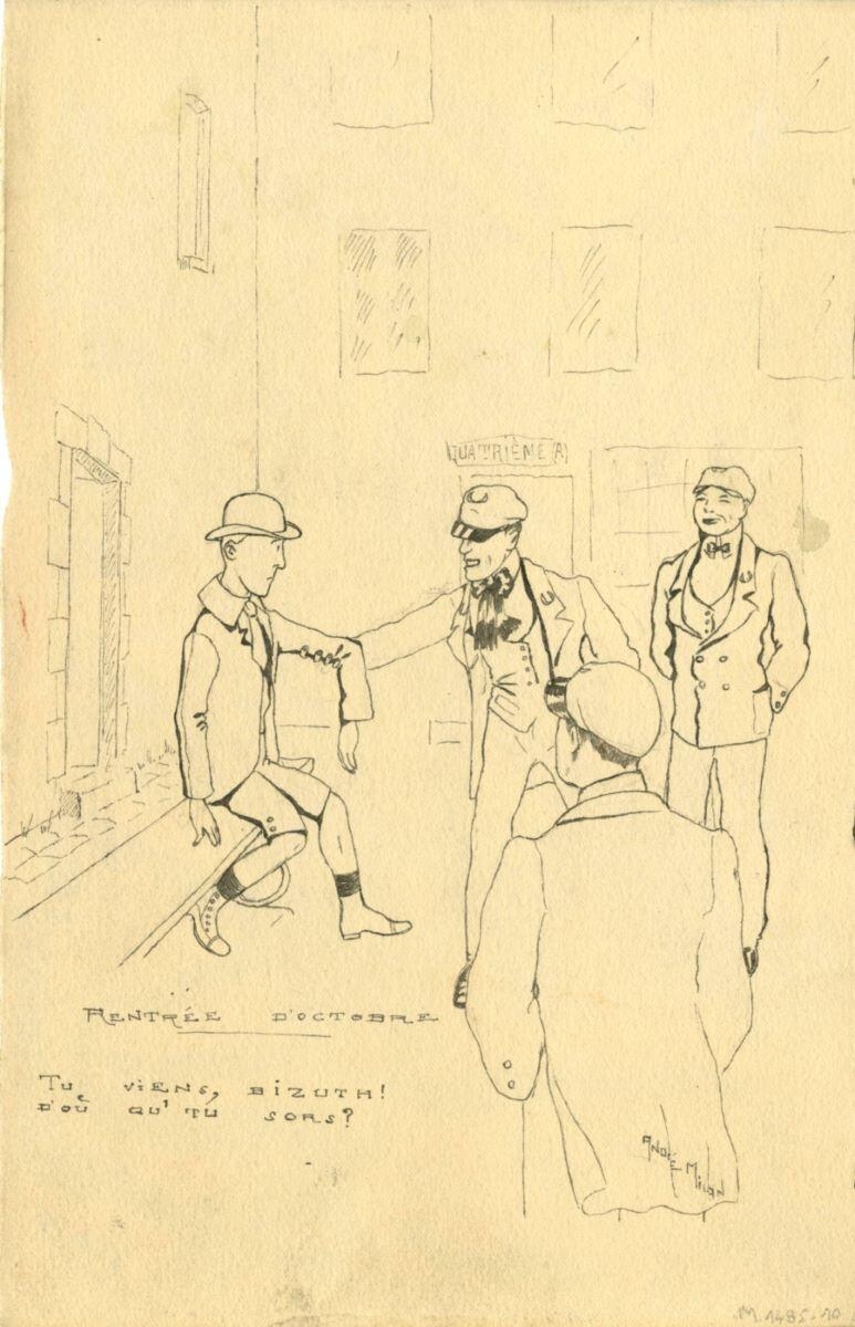 Rentrée d'octobre (titre inscrit), André Milan, 1908