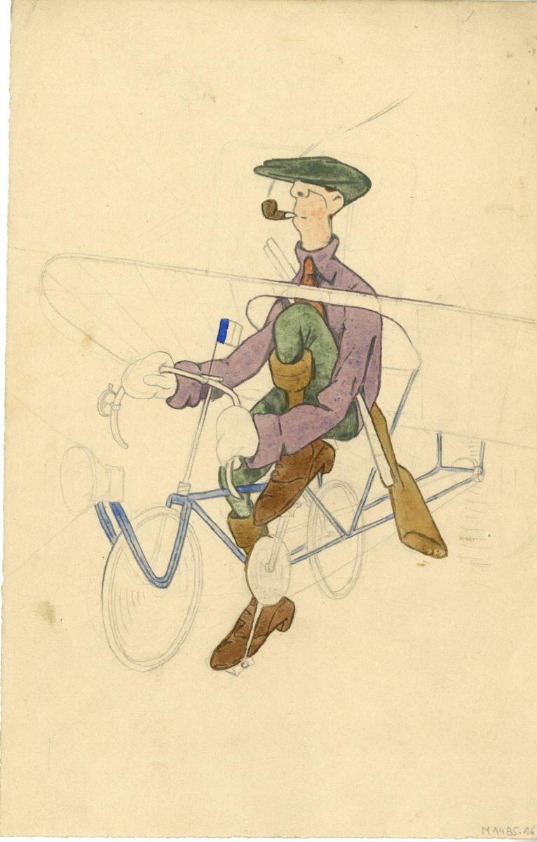 Aéro-cycliste chasseur, André Milan, 1er quart 20e siècle