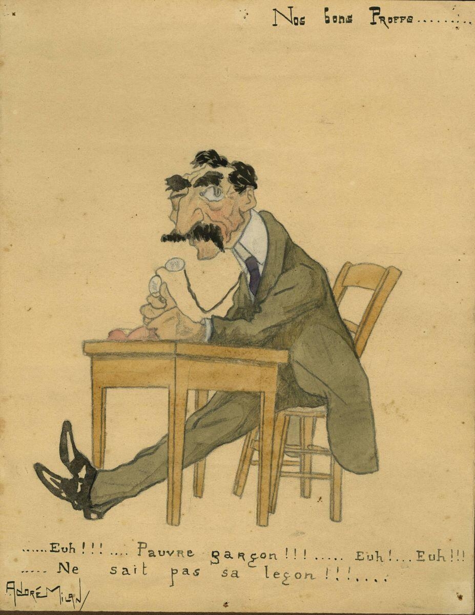 Nos bons profs...(titre inscrit), André Milan, 1er quart 20e siècle