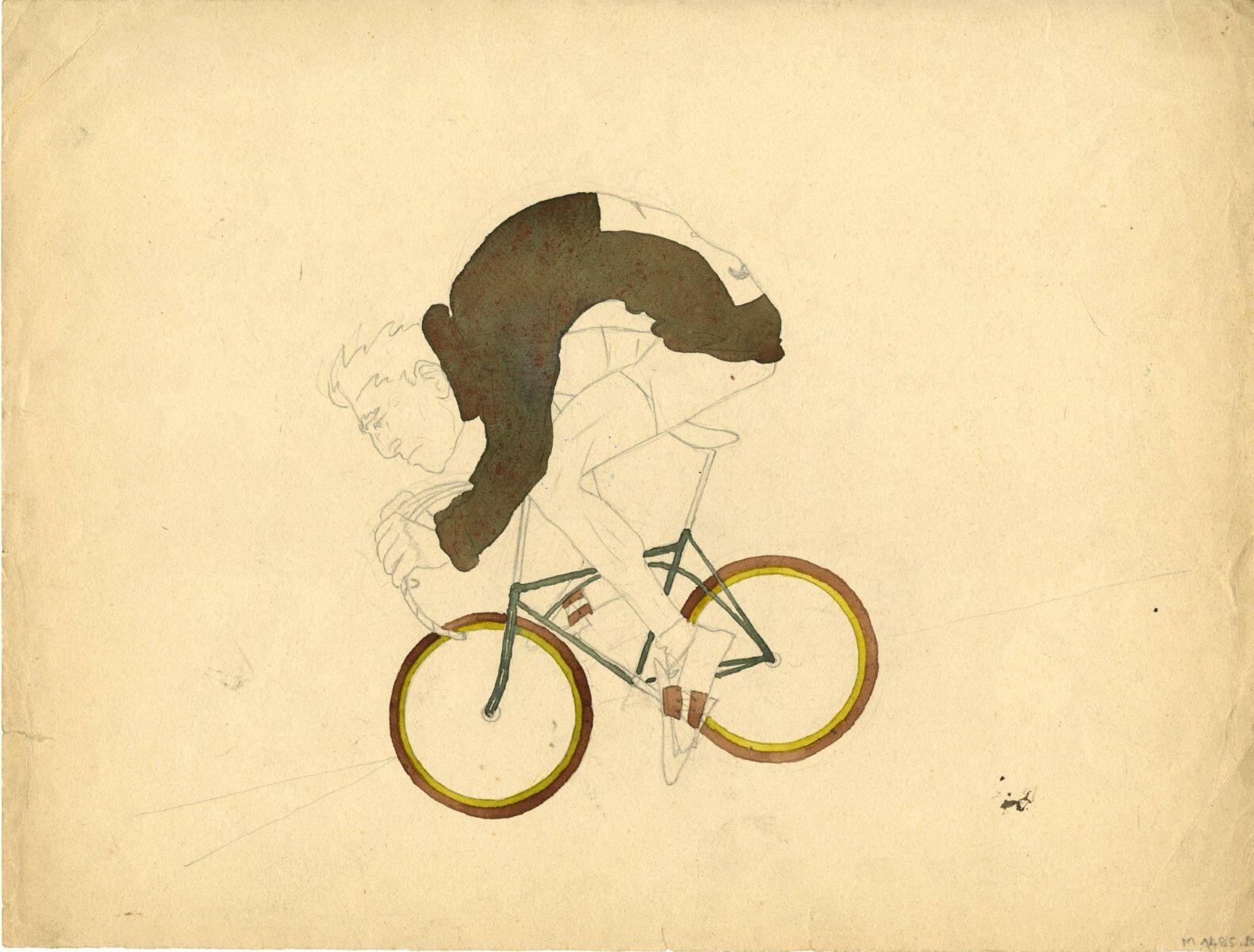 Cycliste, André Milan, 1er quart 20e siècle