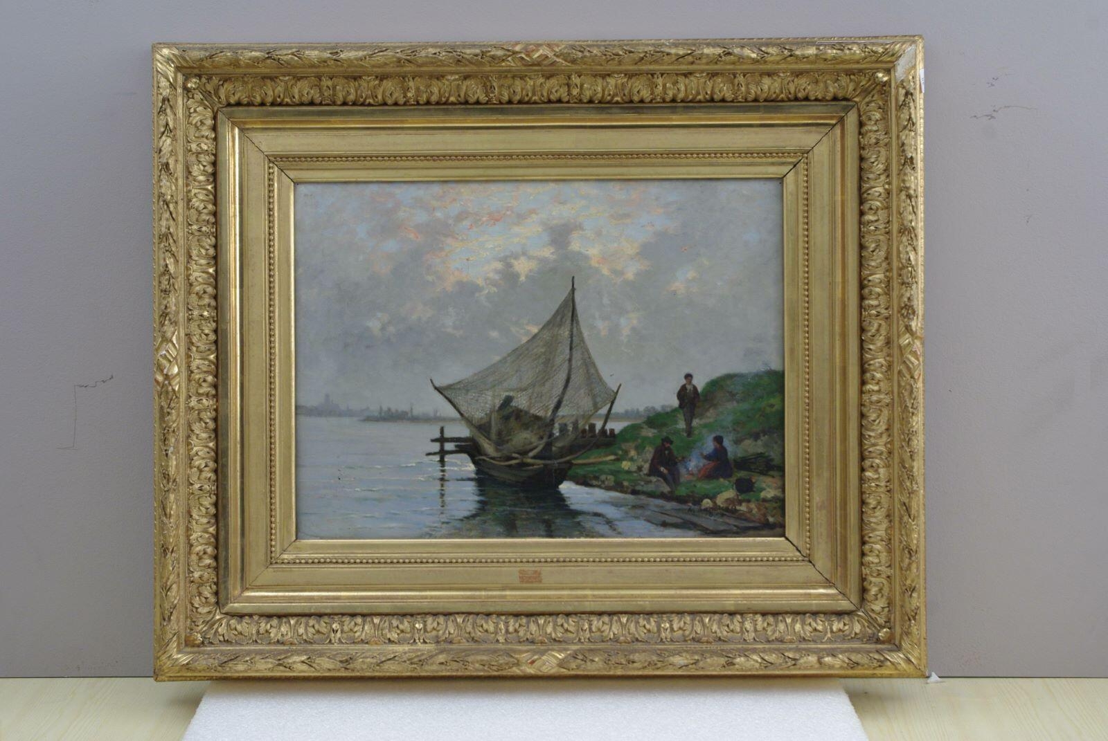 La pêche au saumon sur la Loire (titre inscrit), Hector Hanoteau, 1878