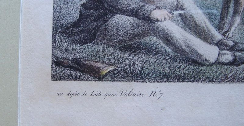 Halte de chasse (titre inscrit), Pierre Langlumé, 1822-1840
