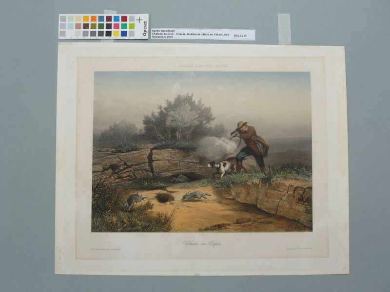 Chasse au Lapin (titre inscrit), Martinus Antonius Kuytenbrouwer, 1862