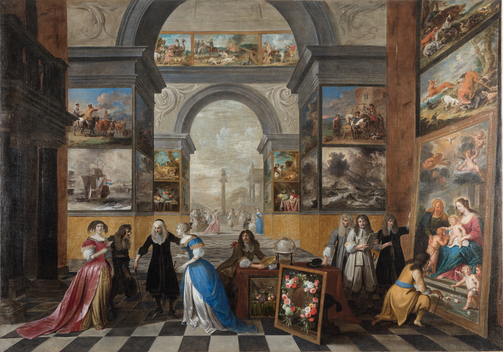 Galerie de tableaux visitée par des amateurs, Hieronymus Janssens, 17e siècle