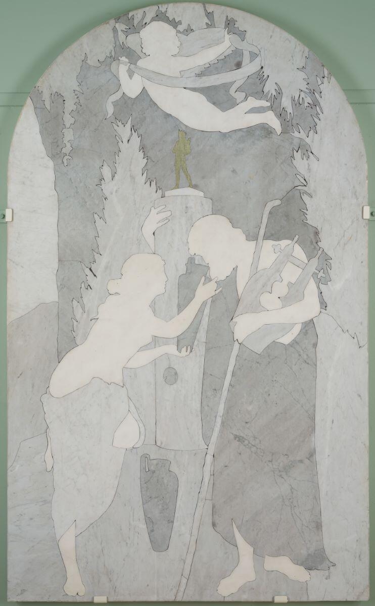 Homère à la fontaine Hippocrène ; Homère se désaltérant auprès d'une fontaine (ancien titre), Triqueti, Henri de