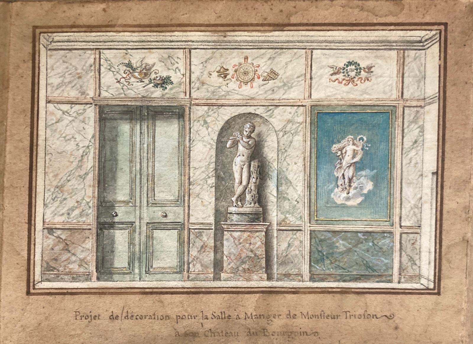 Projet de décor pour la salle à manger du château des Bourgoins, Anne-Louis Girodet, 1789 vers