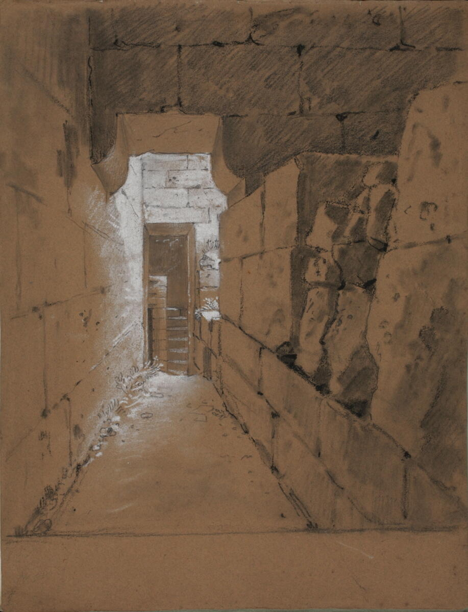 Carnet de vues du château de Montargis, coursive, Anne-Louis Girodet, 1810-1824
