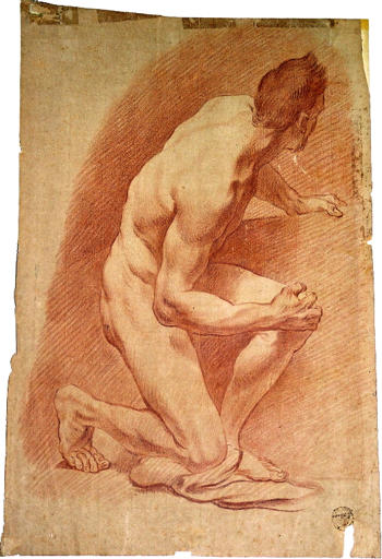 Académie d'homme agenouillé sur un genou (titre factice) — Carle van Loo