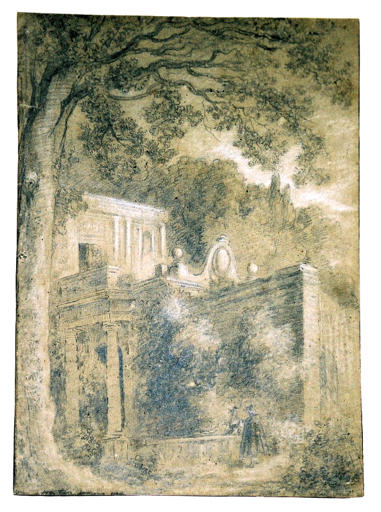 Paysage et monument à l'antique (titre factice), Charles Natoire, 18e siècle