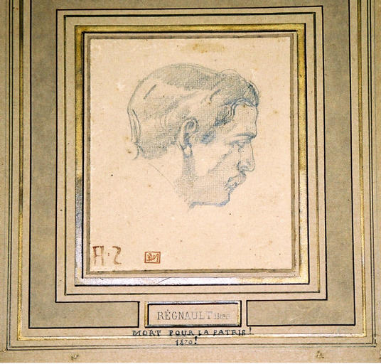portrait d'homme de profil vers la droite (titre factice), Анри Реньо