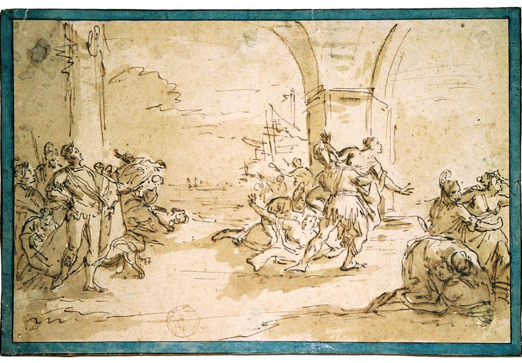 Enlèvement des Sabines (titre factice), Lodovico Carracci, 4e quart 16e siècle, 1er quart 17e siècle