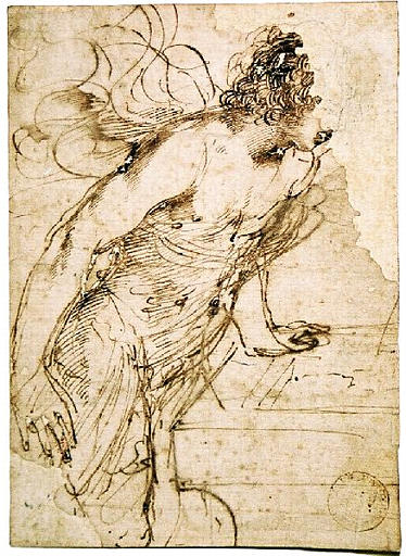 Personnage masculin drapé (titre factice), Gian Francesco Barbieri, 17e siècle