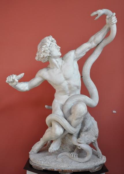 L'Age de pierre ; Homme combattant un serpent_2