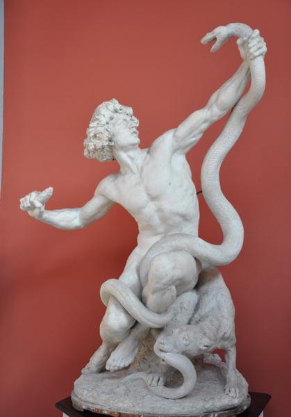 L'Age de pierre ; Homme combattant un serpent_3