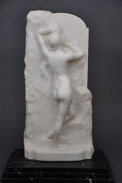La Philosophie de l'Histoire ; Jeune fille au rocher, Alfred Boucher, 1900 vers