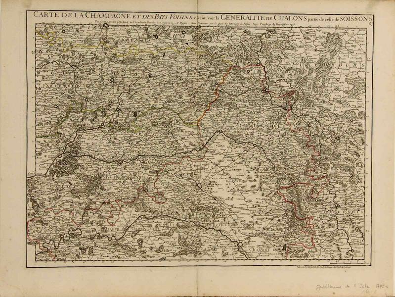 Carte de la Champagne et des Pays voisins ou l'on voit la Généralité de Chalons partie de celle de Soissons_0