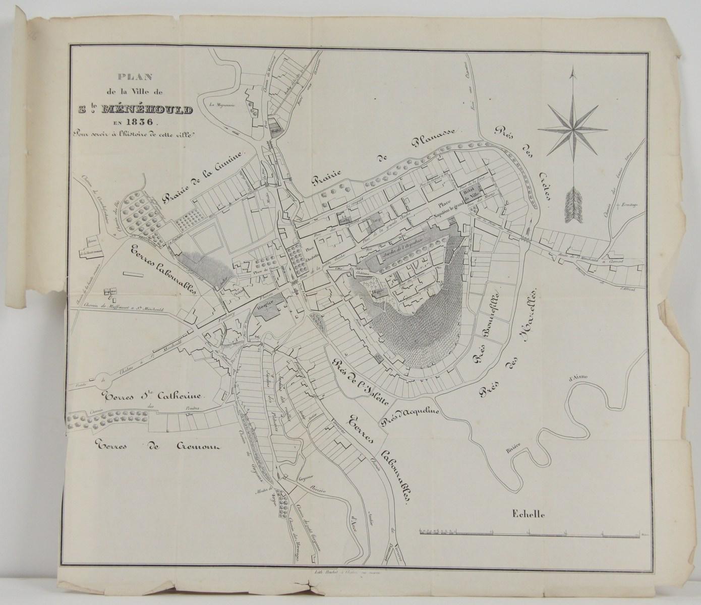 Plan de la ville de Sainte Ménehould en 1836_0