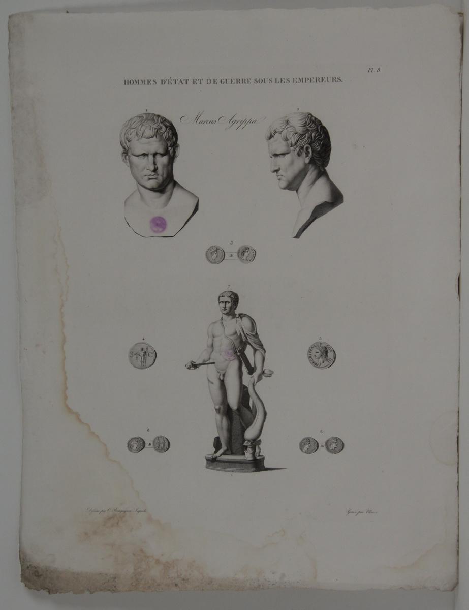 Planches de l'iconographie romaine (pl 08) : Hommes d'état et de guerre sous les empereurs : Marcus Agrippa_0