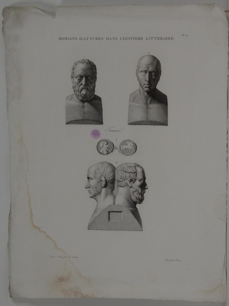 Planches de l'iconographie romaine (pl 10) : Hommes illustres dans l'histoire littéraire : Térence_0