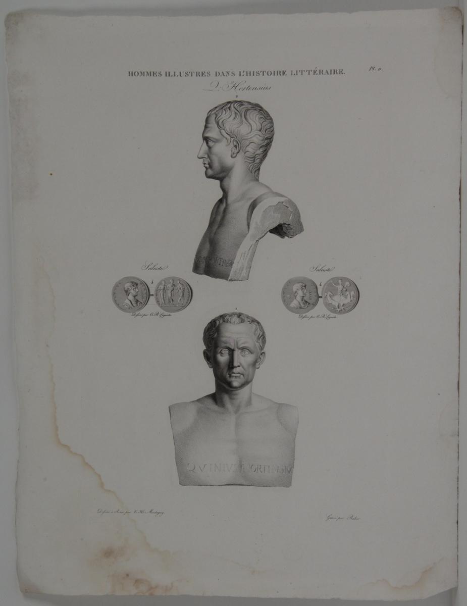Planches de l'iconographie romaine (pl 11) : Hommes illustres dans l'histoire littéraire : Hertensius_0