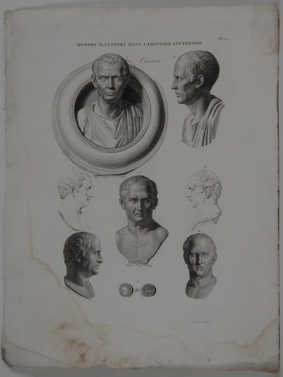 Planches de l'iconographie romaine (pl 12) : Hommes illustres dans l'histoire littéraire : Cicéron_0