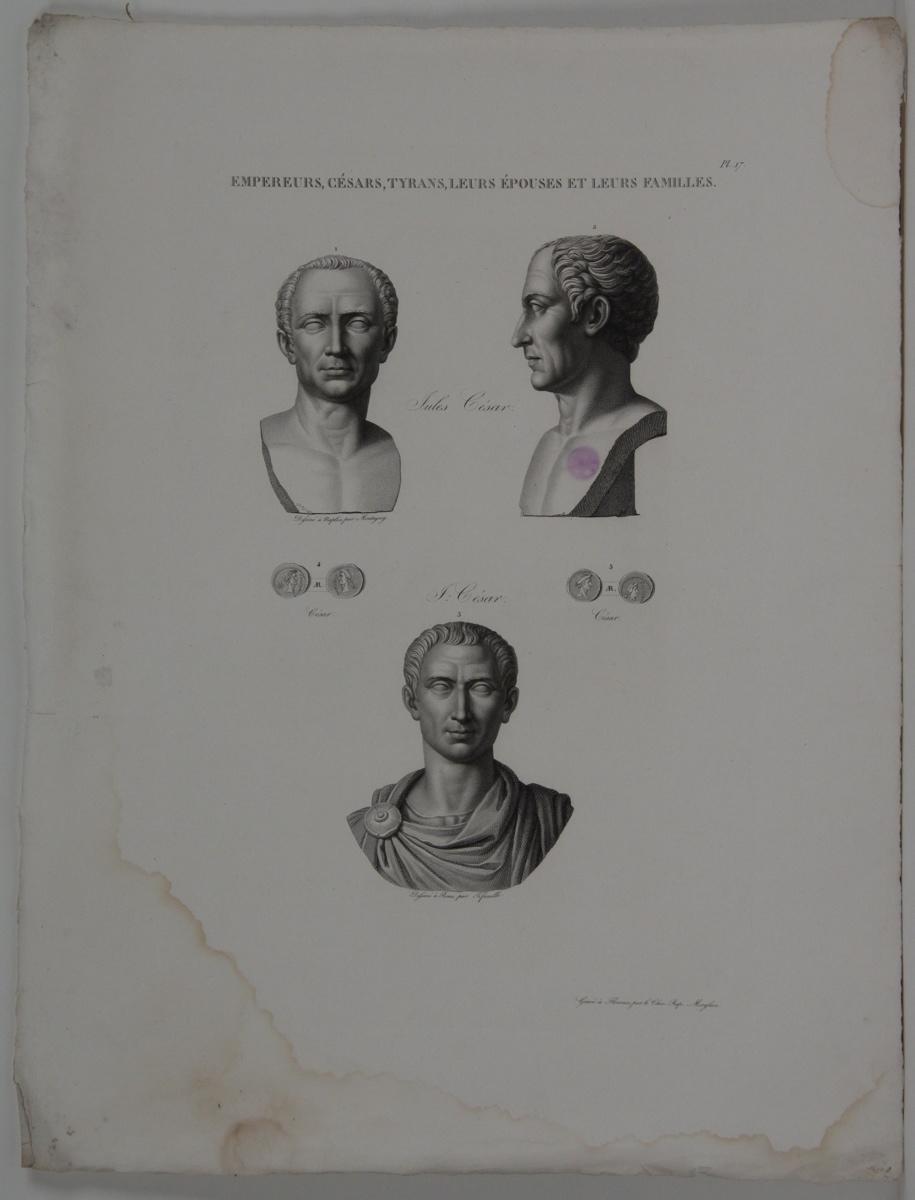 Planches de l'iconographie romaine (pl 17) : Empereurs, Césars, Tyrans, leurs épouses et leurs familles : Jules César_0