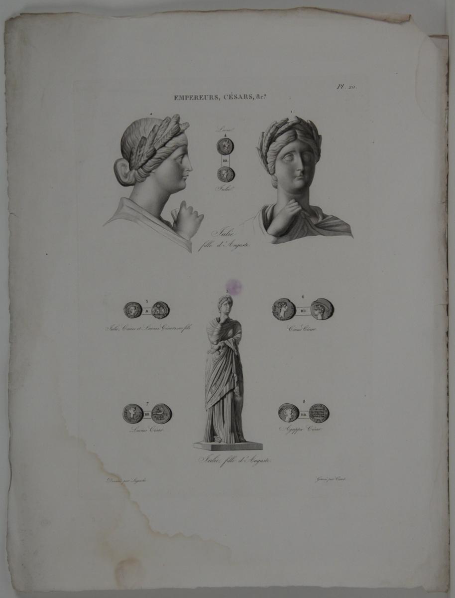 Planches de l'iconographie romaine (pl 20) : Empereurs, Césars, &Ca. : Julie, fille d'Auguste_0