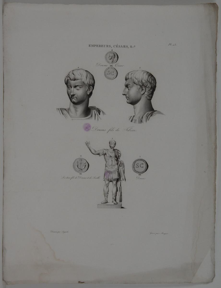 Planches de l'iconographie romaine (pl 23) : Planches de l'iconographie romaine : Empereurs, Césars, &Ca. : Drusus, César_0