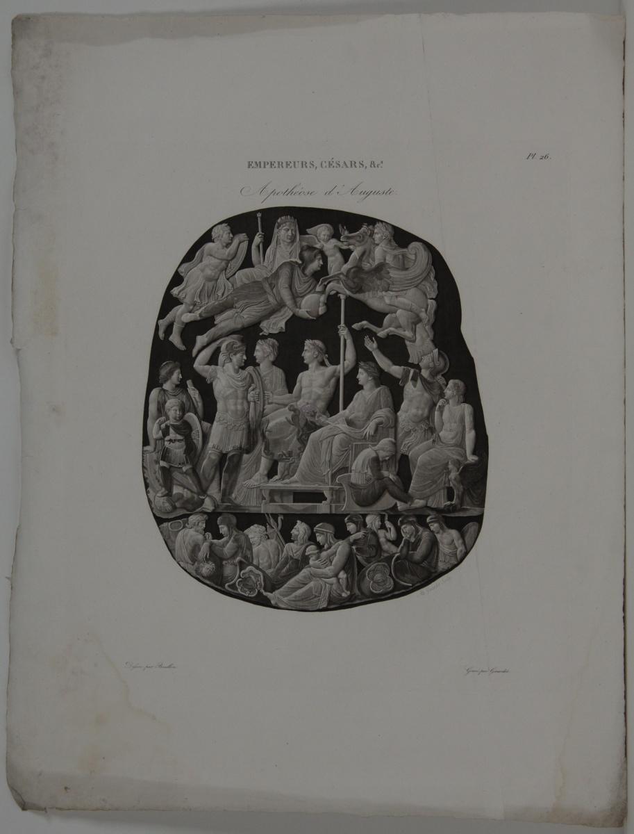 Planches de l'iconographie romaine (pl 27) : Empereurs, Césars, &Ca. : Apothéose d'Auguste_0