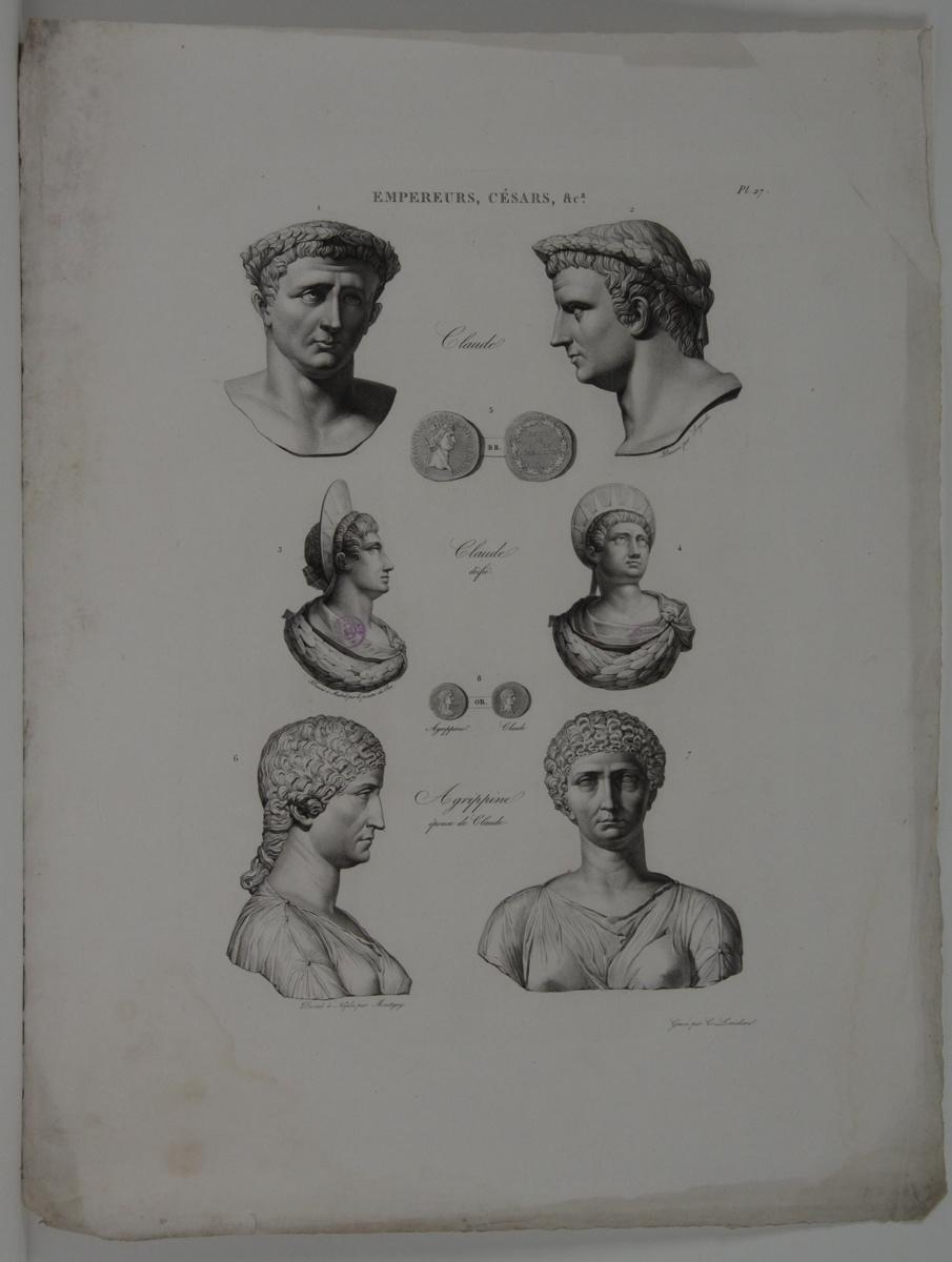 Planches de l'iconographie romaine (pl 27) : Empereurs, Césars, &Ca. : Claude, Agrippine_0