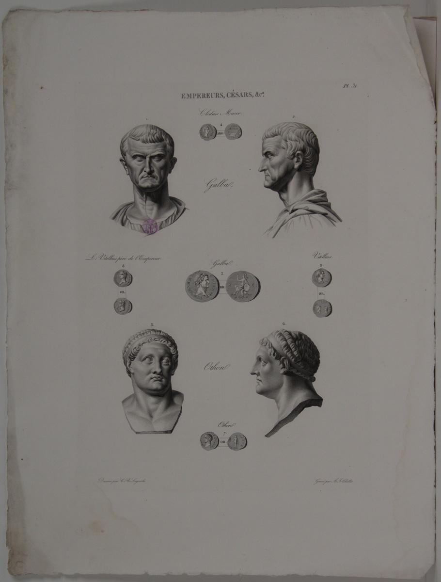 Planches de l'iconographie romaine (pl 31) : Empereurs, Césars, &Ca. : Clodius Macer, Othon_0