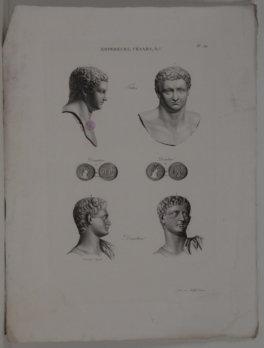 Planches de l'iconographie romaine (pl 34) : Empereurs, Césars, &Ca. : Titus, Domitien_0