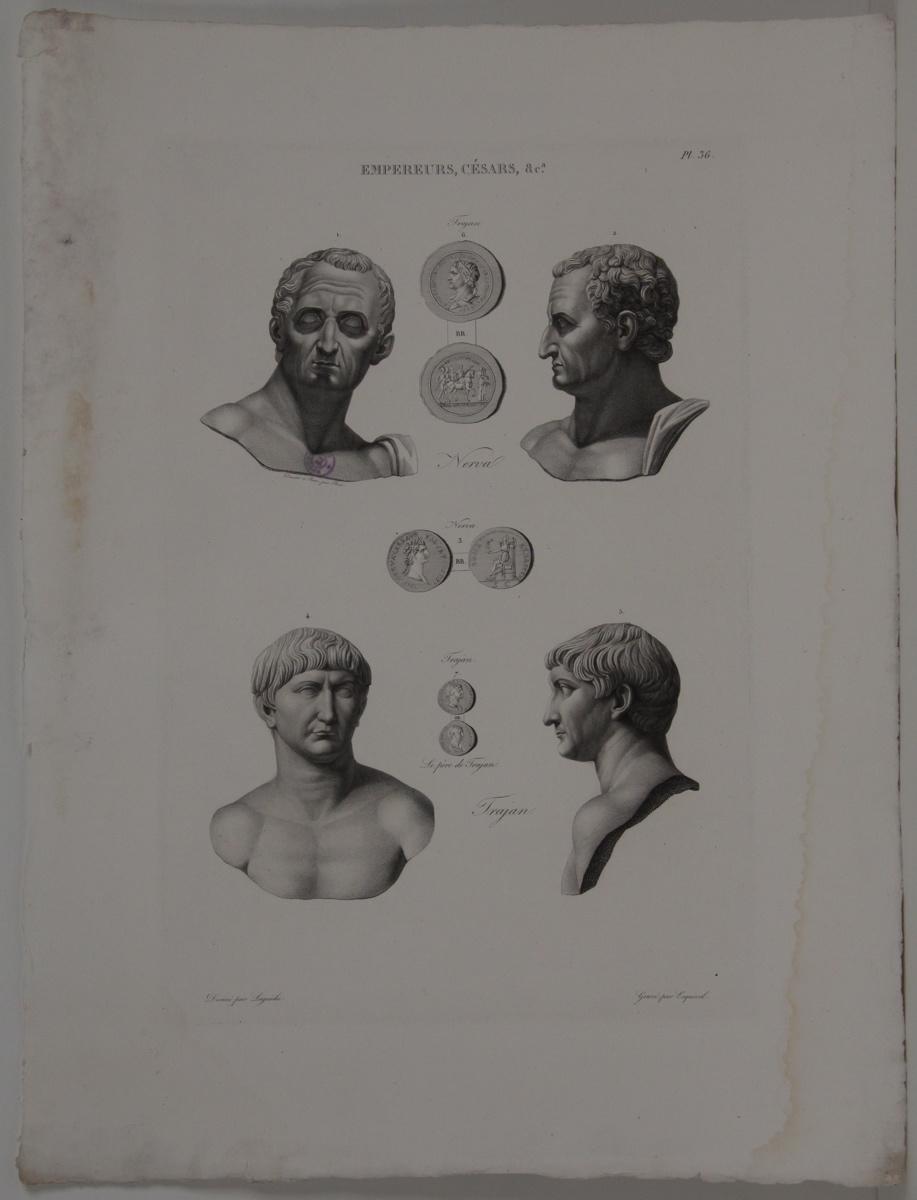 Planches de l'iconographie romaine (pl 36) : Empereurs, Césars, &Ca. : Nerva, Trajan_0