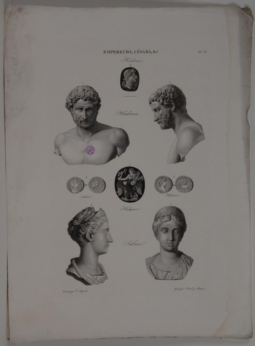 Planches de l'iconographie romaine (pl 38) : Empereurs, Césars, &Ca. : Hadrien, Sabine_0