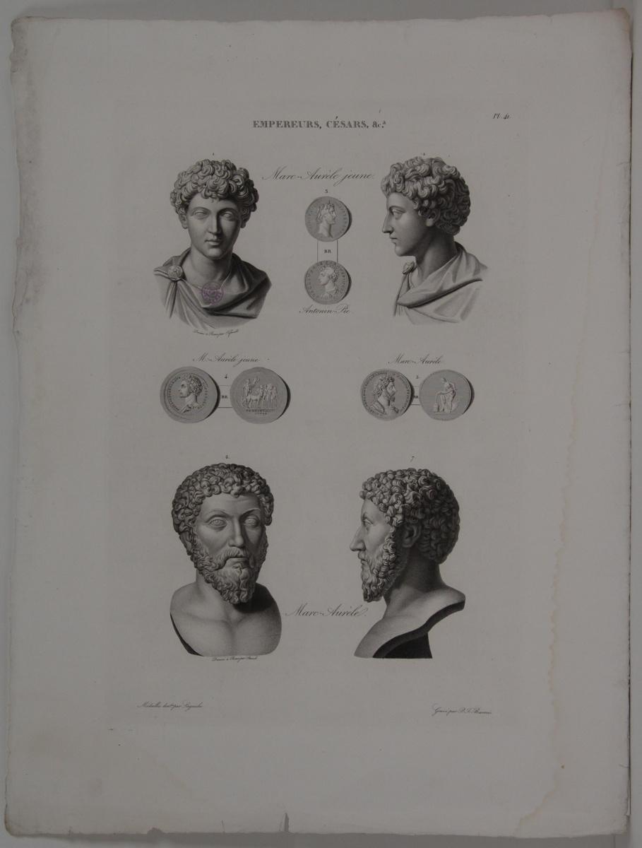 Planches de l'iconographie romaine (pl 41) : Empereurs, Césars, &Ca. : Marc Aurèle_0