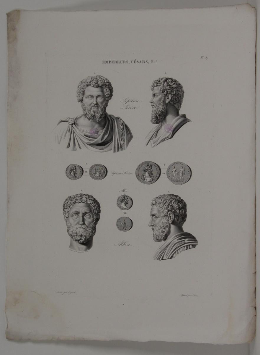 Planches de l'iconographie romaine (pl 47) : Empereurs, Césars, &Ca. : Septime Sévère, Albin_0