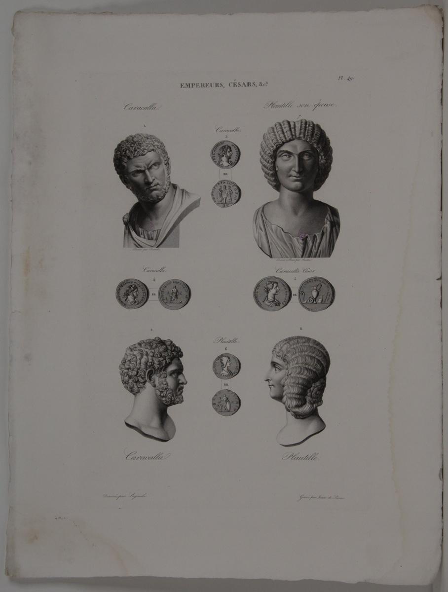 Planches de l'iconographie romaine (pl 49) : Empereurs, Césars, &Ca. : Caracalla et Plautille, son épouse_0