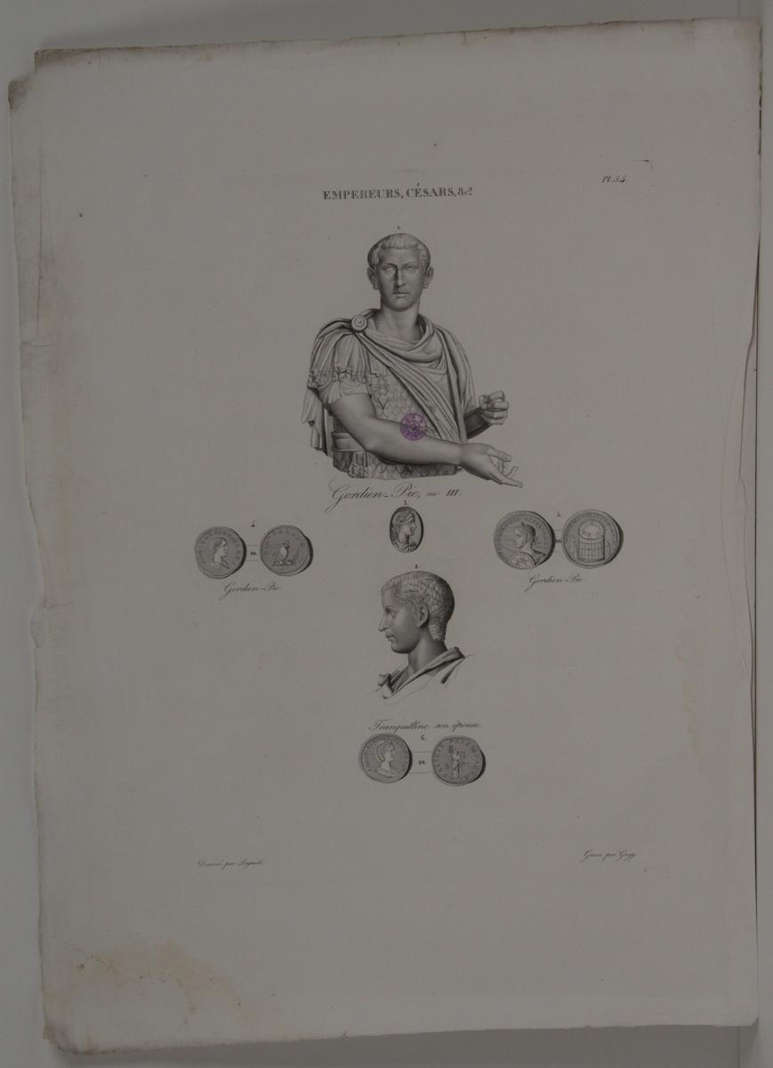 Planches de l'iconographie romaine (pl 54) : Empereurs, Césars, &Ca. : Gordien III, Tranquilline, son épouse_0
