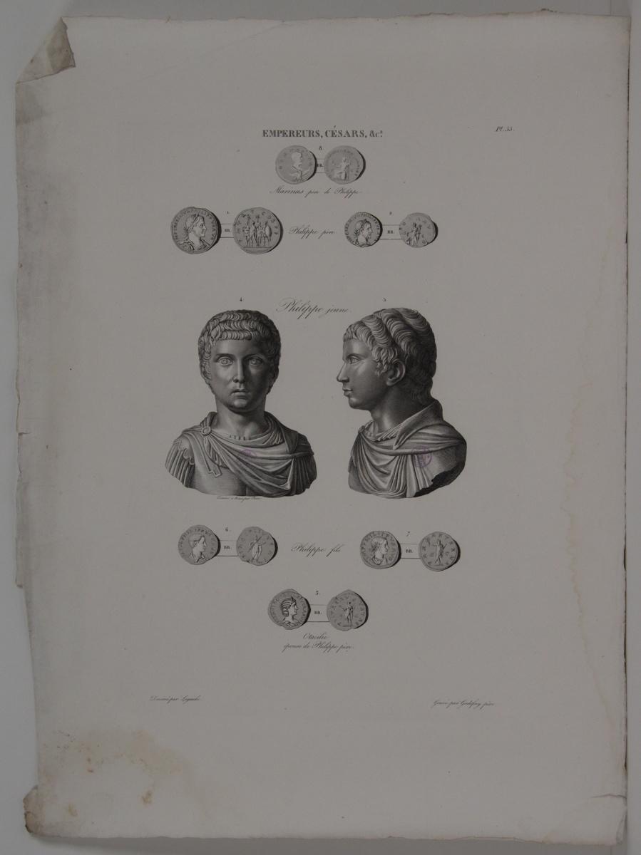 Planches de l'iconographie romaine (pl 50) : Empereurs, Césars, &Ca. : Philippe père, Philippe fils_0