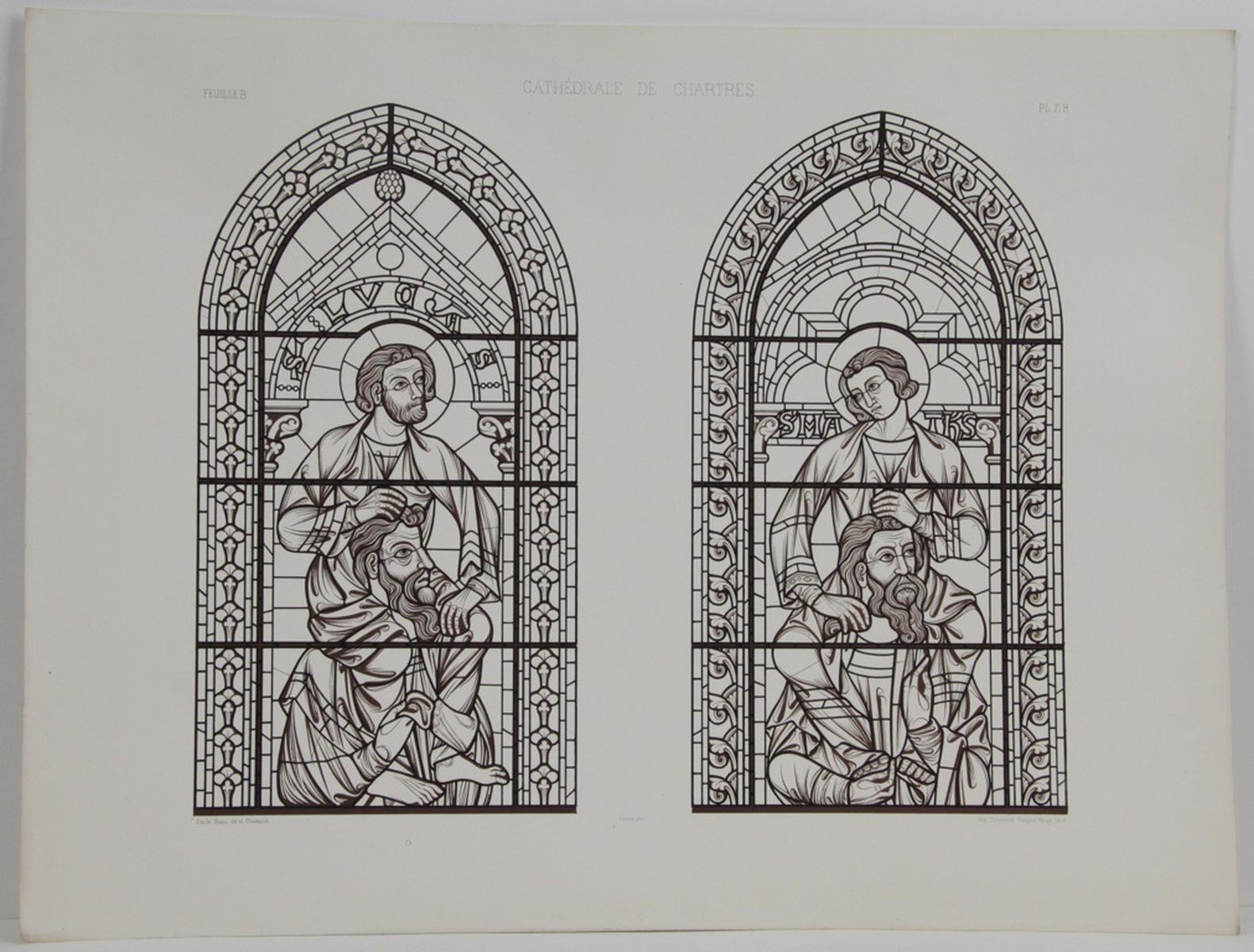 Cathédrale de Chartres, les quatre grands prophètes portant les quatre grands évangélistes_0