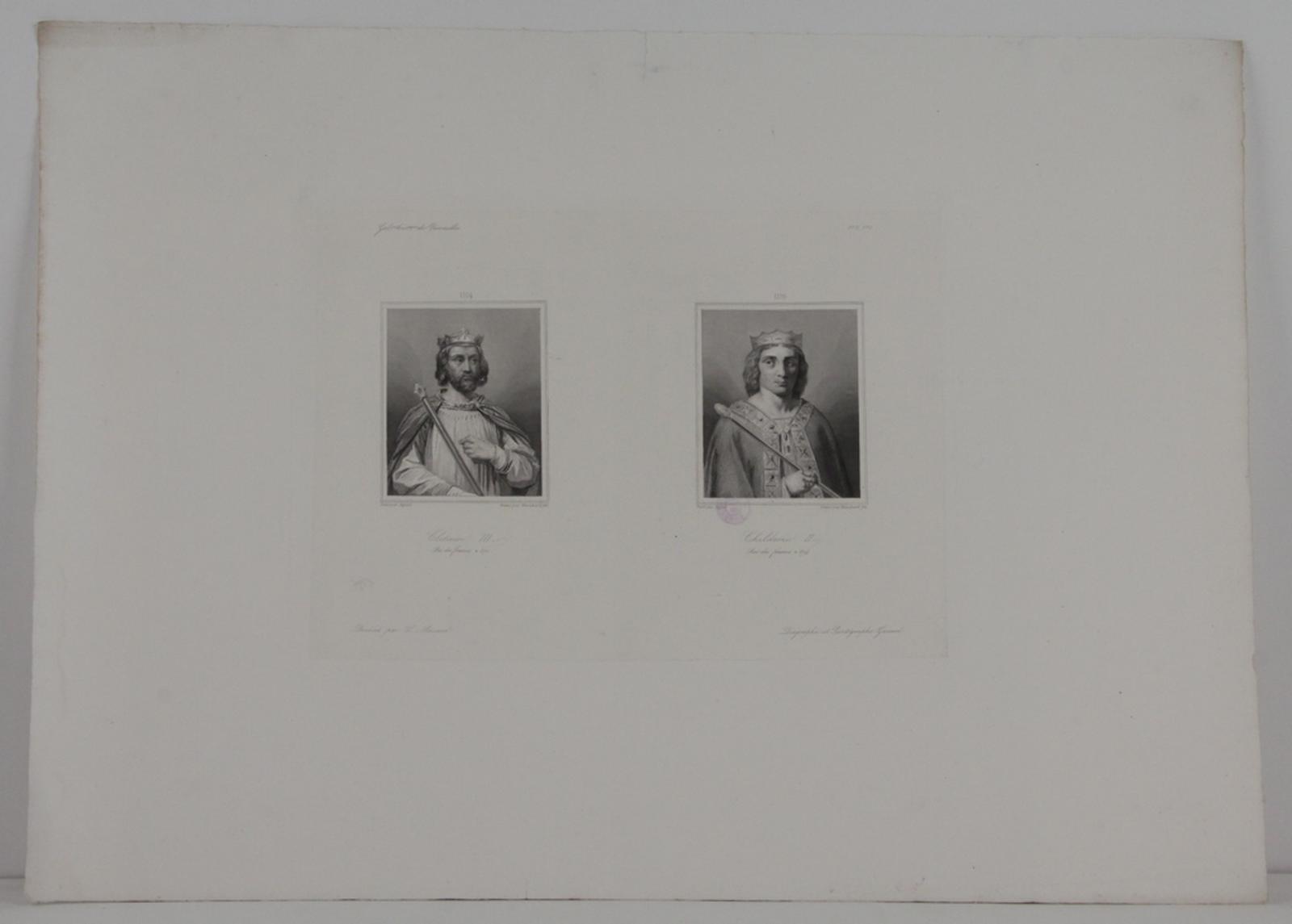 Galerie historique de Versailles, Portrait de Clotaire III et de Childeric II, Massard, 1839-1848