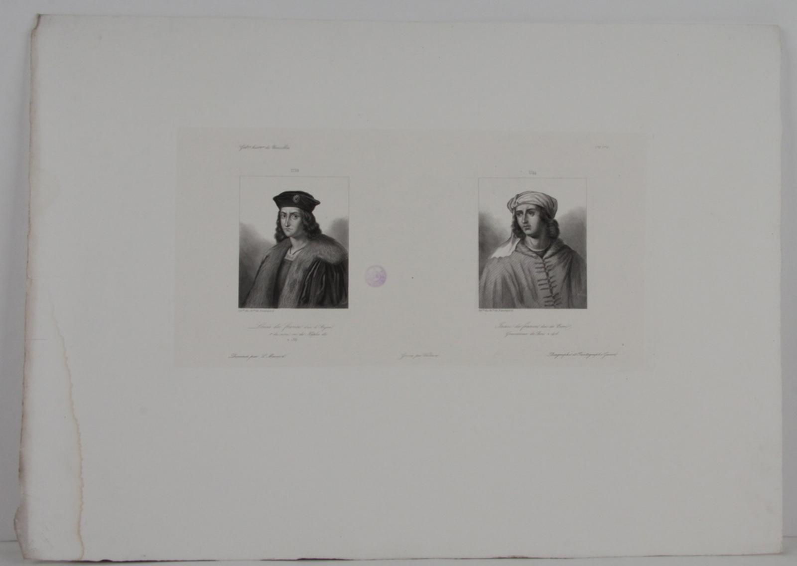 Galerie historique de Versailles, Portrait de Louis de France, duc d'Anjou et de Jean de France, duc de Berri, Léopold Massard, 1839-1848