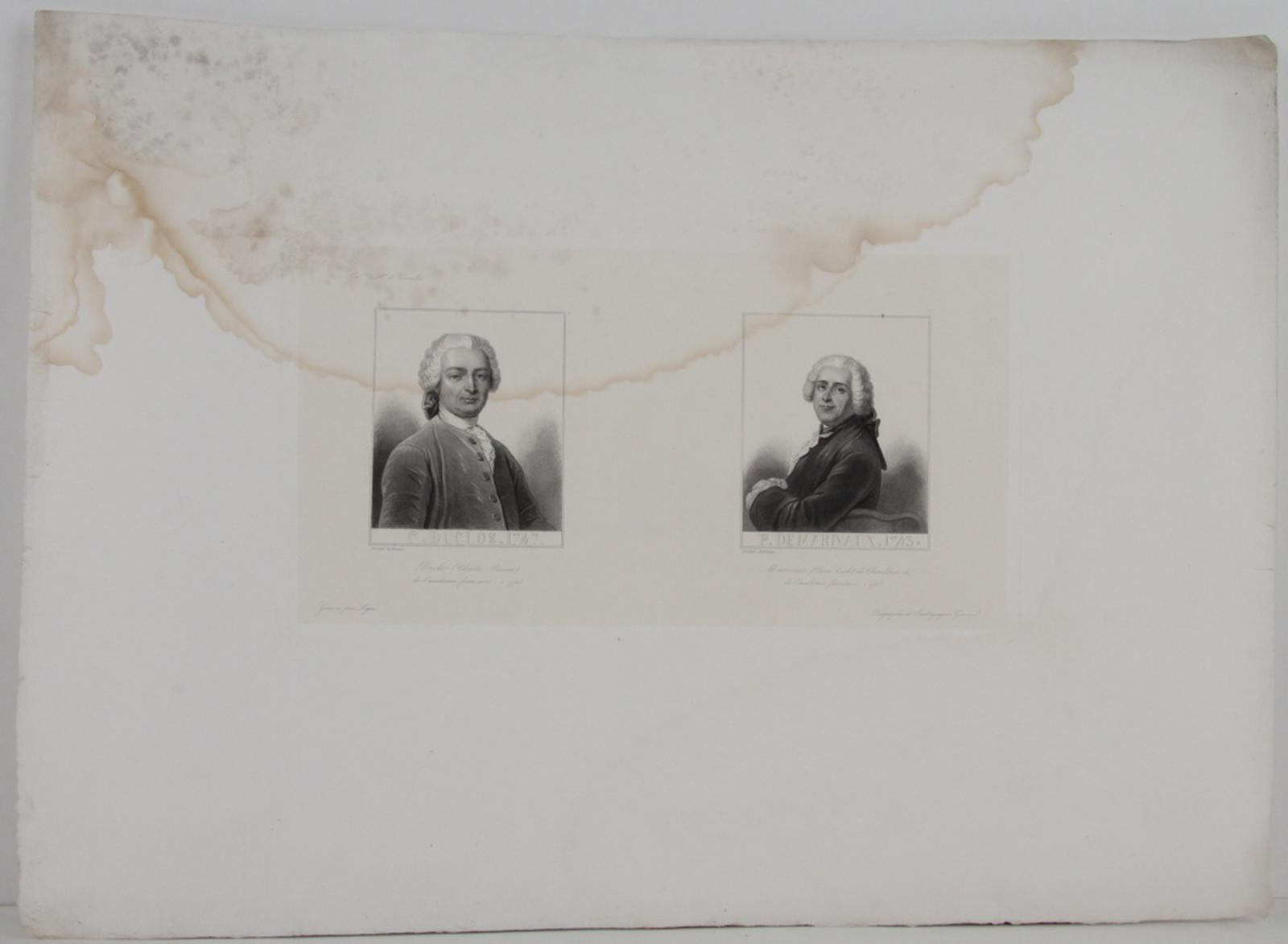 Galerie historique de Versailles, Portrait de Charles Pineau et de Pierre Carlet de Chamblain de Marivaux, Legris, 1839-1848