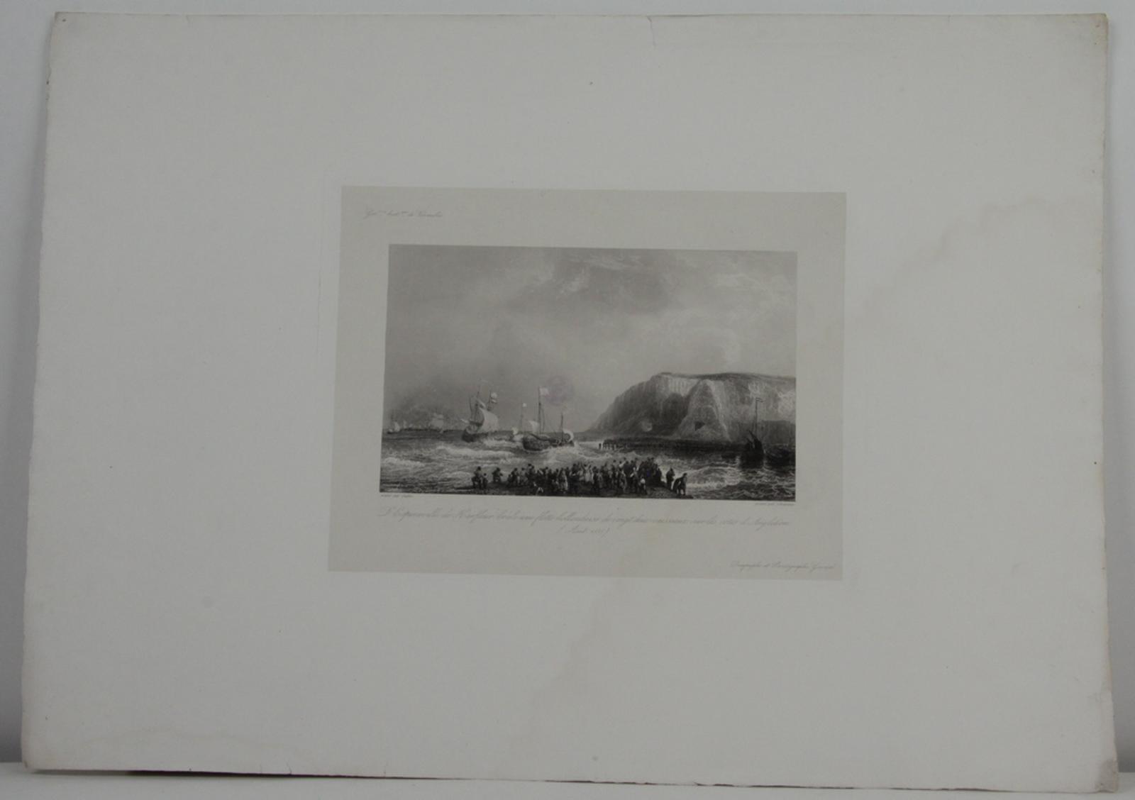 Galerie historique de Versailles, d'Espineville de Harfleur brûle une flotte hollandaise de vingt deux vaisseaux sur les côtes d'Angleterre, Théodore Gudin, 1839-1848