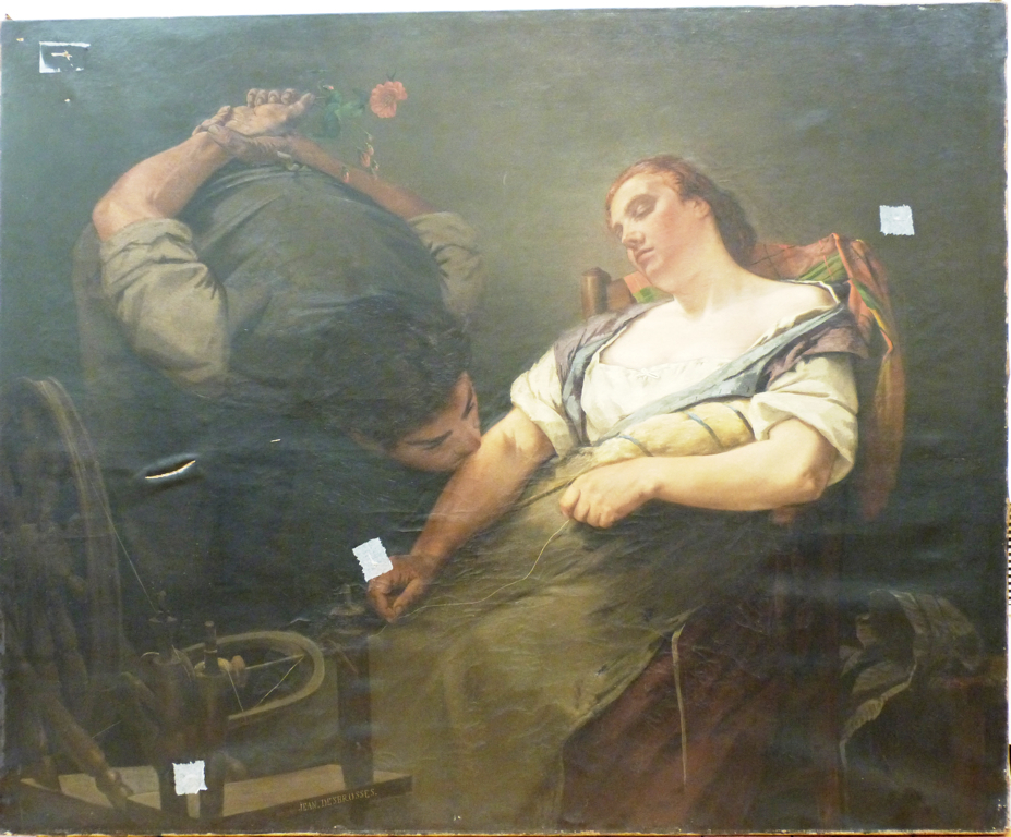 Fileuse endormie, Jean-Alfred Desbrosses, 1866 vers