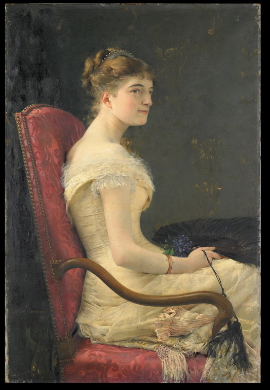 Portrait de jeune femme ; Portrait de madame Alice Regnault, femme d'Octave Mirbeau (?), Gustave Courtois, 1877