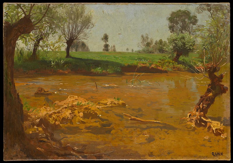 Bord de rivière, Alexandre Rapin, 19e siècle