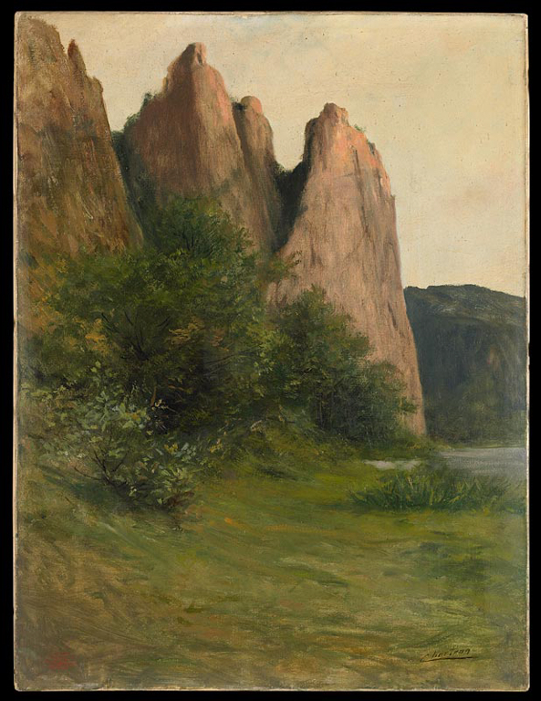 Paysage aux rochers, Théobald Chartran, 19e siècle